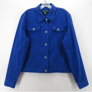 VINTAGE Lauren Ralph Lauren Jacket XL Trucker Denim Moto Jeans Co Y2K